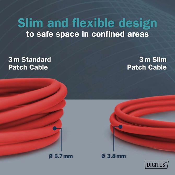 Digitus patch slim FTP CAT.6A  5m rdeč 4