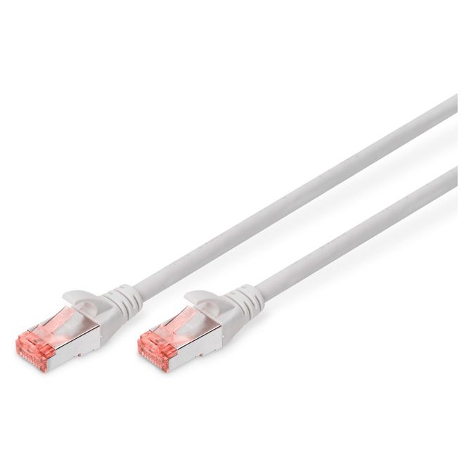 DIGITUS patch kabel Cat6 S/FTP 2xRJ45 5,0 m siv, zaščitni ročaj, polietilenska vrečka 2