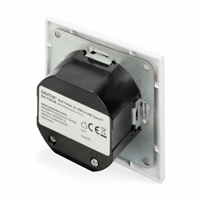 Digitus podometna vtičnica 2xUSB A+1xUSB TipC+3100 mA DA-70618 4