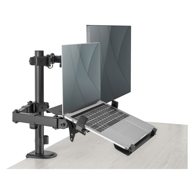 Nosilec za monitor z držalom za prenosnik (17-32") / Držalo za prenosnik 9KG črne barve DA-90436 2