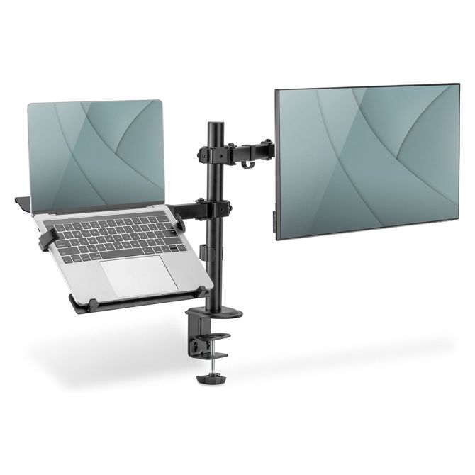 Nosilec za monitor z držalom za prenosnik (17-32") / Držalo za prenosnik 9KG črne barve DA-90436 3