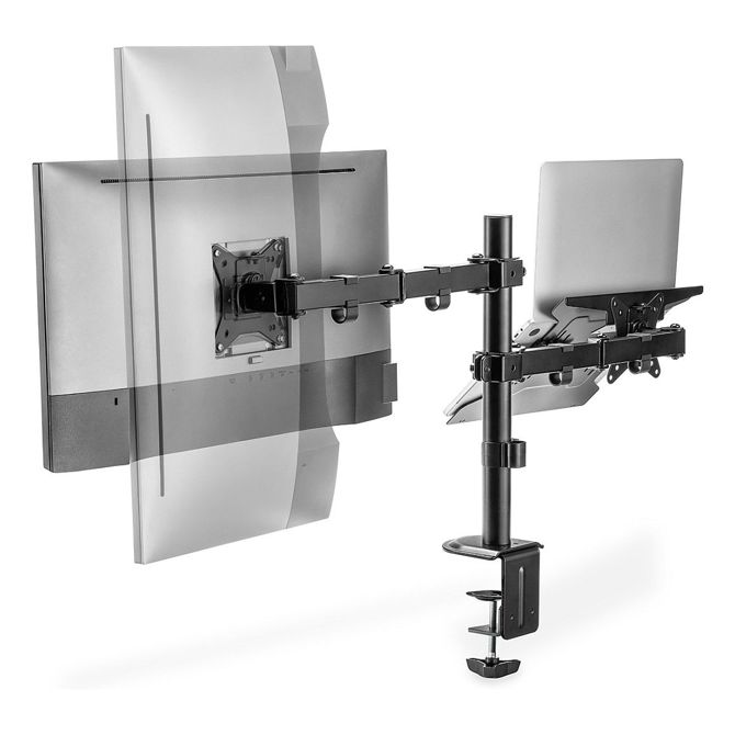 Nosilec za monitor z držalom za prenosnik (17-32") / Držalo za prenosnik 9KG črne barve DA-90436 5