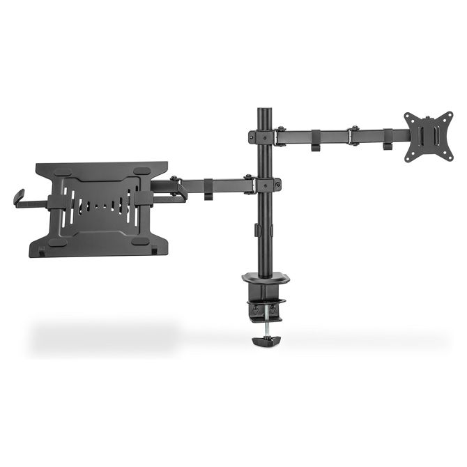Nosilec za monitor z držalom za prenosnik (17-32") / Držalo za prenosnik 9KG črne barve DA-90436 6