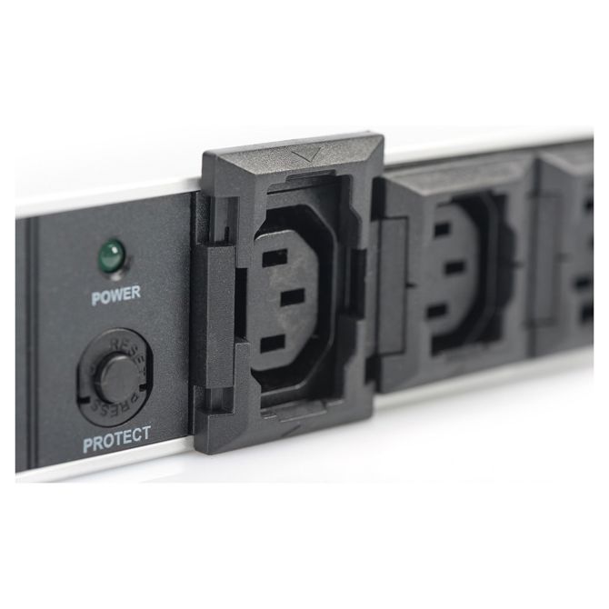 DIGITUS razdelilnik, 10-polni, Ü-zaščitni aluminijast, 2 m napajalni kabel IEC 4