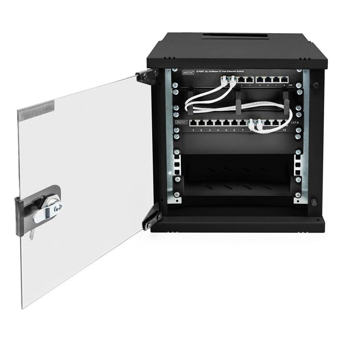 Digitus stenska omarica SOHO PRO 6U 325x315x300 mm 10" črna 3