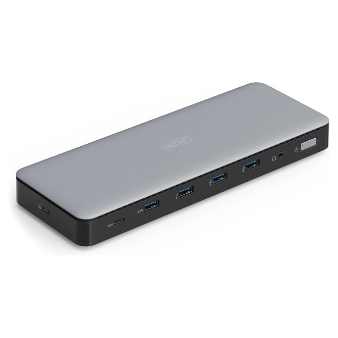 Priklopna postaja USB-C->HDMI, DP, USB A, USB C, RJ45, DC, zvočna siva 2