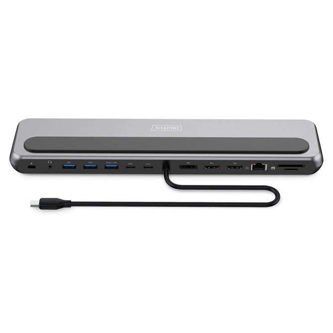 Priklopna postaja USB-C->HDMI, DP, USB A, USB C, RJ45, PD srebrna 4