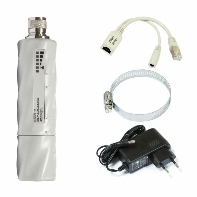 Dostopna točka MikroTik RGBroove-52HPn podaljšek antene, Wi-Fi 4 (2,4 GHz), hitrost 150 Mbps, 1x RJ-45, PoE napajanje 2