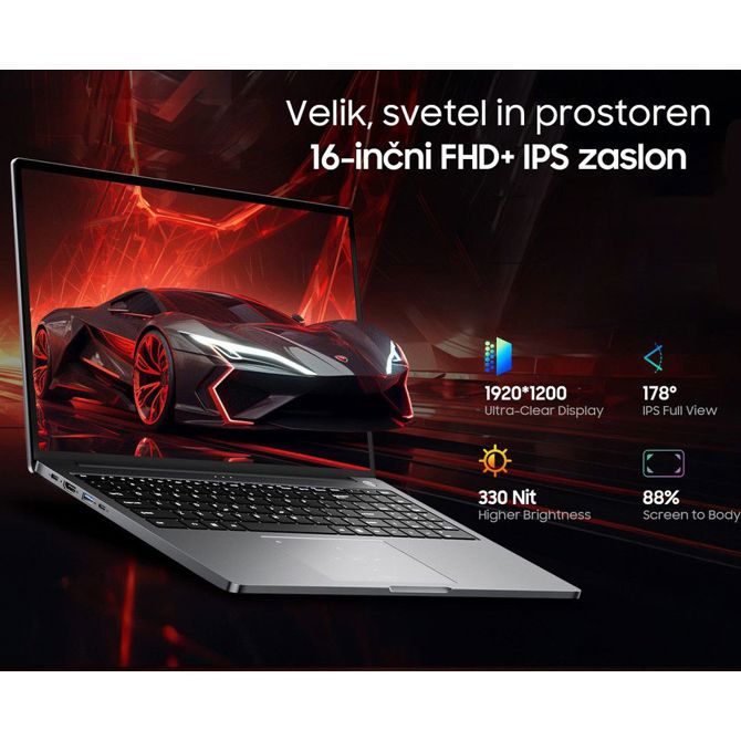 Gaming prenosni računalnik Blackview GAMIBOOK 8 , 16 (40,64cm), 32GB RAM, 1TB SSD, Windows 11 Pro, AMD Ryzen 7, AMD Radeon 680M, IPS FHD+, WiFi 6, Bluetooth 5.2, 57Wh baterija, kamera, zvočniki, siv 4