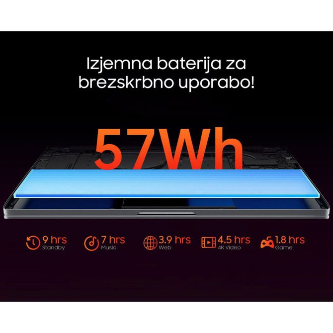 Gaming prenosni računalnik Blackview GAMIBOOK 8 , 16 (40,64cm), 32GB RAM, 1TB SSD, Windows 11 Pro, AMD Ryzen 7, AMD Radeon 680M, IPS FHD+, WiFi 6, Bluetooth 5.2, 57Wh baterija, kamera, zvočniki, siv 5