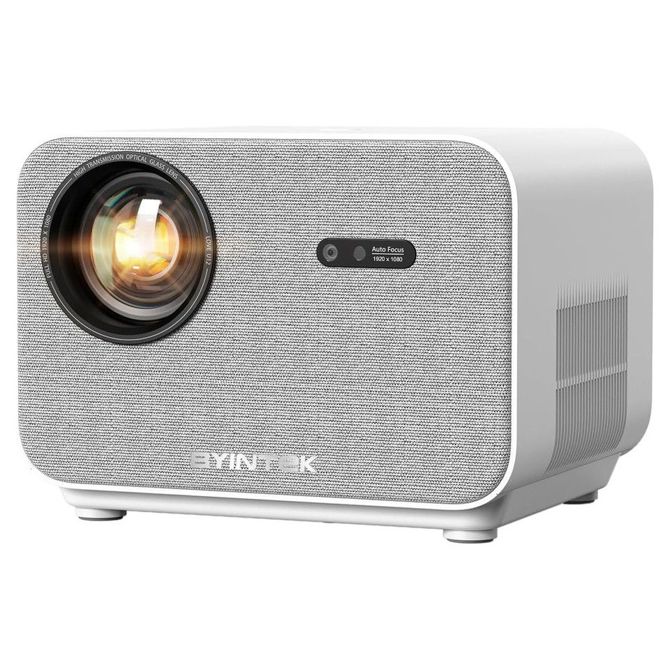 Prenosni LED projektor BYINTEK LOVE U12 , Android, WiFi 6, Bluetooth, 800 ANSI lumnov, STEREO zvočniki, samodejni fokus, deljenje zaslona, max 4K UHD, USB / HDMI / AUX / RJ-45, +daljinec, bela, siva 4