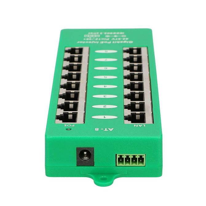 Extralink 8 Port | Gigabit PoE Injector | Active, 8 ports Gigabit 802.3at/af, Mode A 6