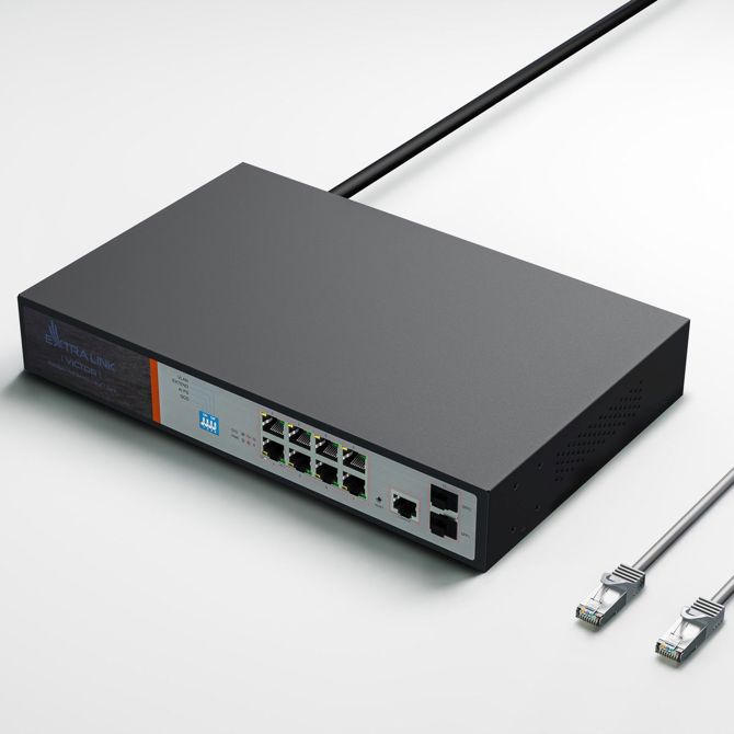 Extralink VICTOR | PoE Switch | 8x Gigabit PoE/PoE+, 2x SFP, 1x Console Port, 150W, Managed 5