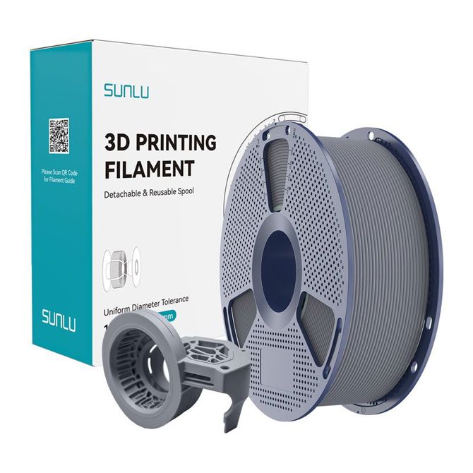 Filament za 3D tiskanje Sunlu PETG HS M Gr siv, mat zaključek, visokohitrostno tiskanje, visoka vzdržljivost, gladka površina, široka združljivost 4
