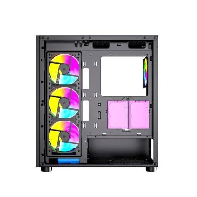 Gembird Fornax X450MAX ARGB kaljeno steklo črn RGB ventilatorji, USB C, Gaming računalniško ohišje (CCC-FC-X450MAX) 3