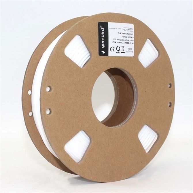 Gembird GEMMA PLA 3D filament bel, 1,75 mm, 200 g (3DP-PLA1.75GE-01-W) 2