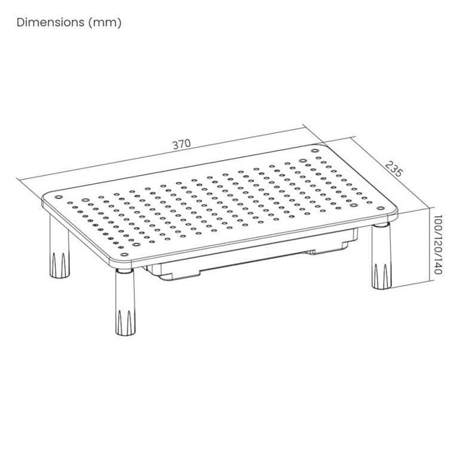 Gembird MS-TABLE-D-01 nastavljivo stojalo za monitor s predalom, 20kg, kovinsko 6