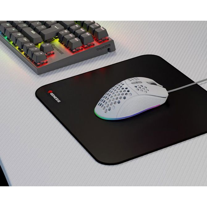 GENESIS CARBON 500 S LOGO podloga za miško, gaming / pisarniška, 250x210mm, vodoodporna, gladka površina, zaščiteni prešiti robovi, protizdrsna, črna 3