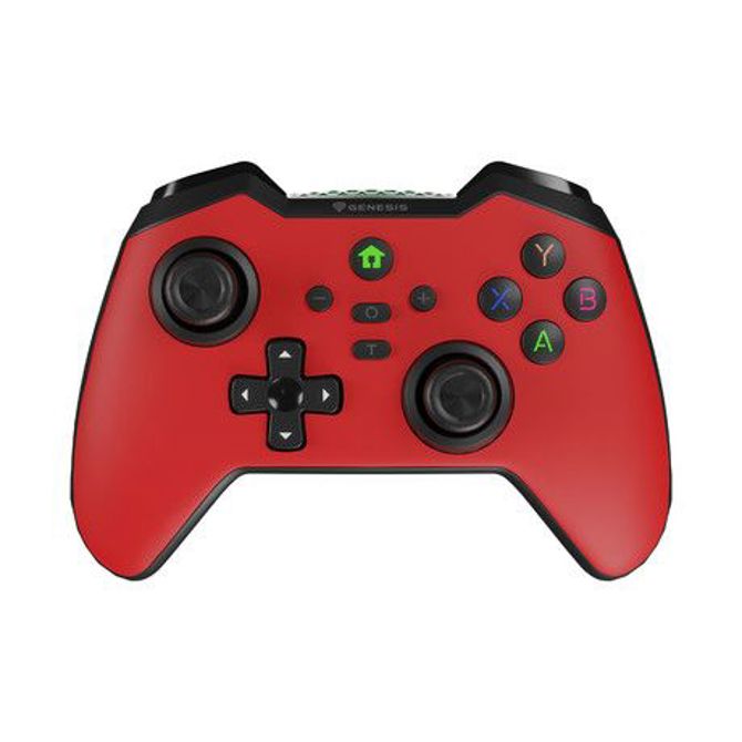 GENESIS MANGAN 400 brezžični igralni plošček / gamepad, 19 gumbov, vibriranje, Bluetooth, LED, Windows / Android / iOS / Nintendo, baterija, + prednja plošča, + torbica, rdeč (Genesis Red) 3