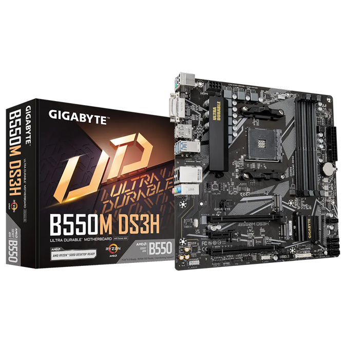 GIGABYTE B550M DS3H, DDR4, SATA3, USB3.2Gen1, HDMI, AM4 mATX 2