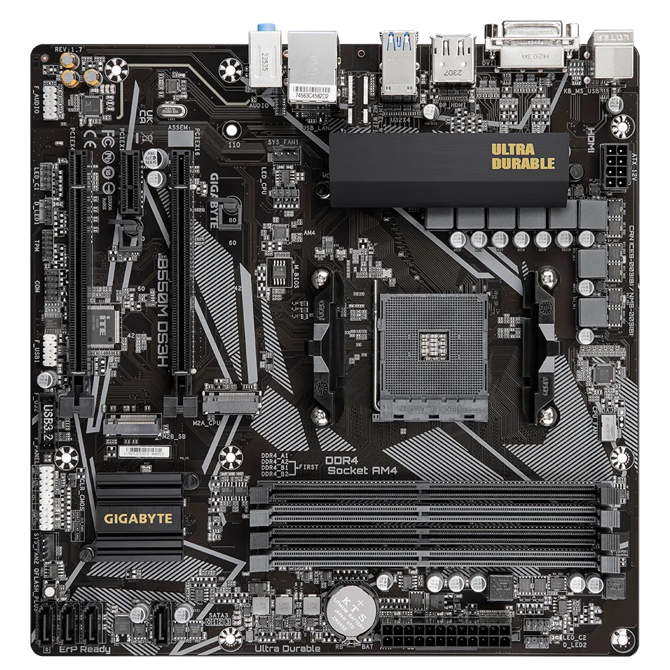 GIGABYTE B550M DS3H, DDR4, SATA3, USB3.2Gen1, HDMI, AM4 mATX - B550M DS3H 1.7 2wb3q2otgiv 3
