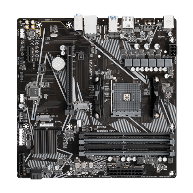 Osnovna plošča GIGABYTE B550M K, DDR4, SATA3, USB3.2Gen1, DP, AM4 mATX - B550M K 3