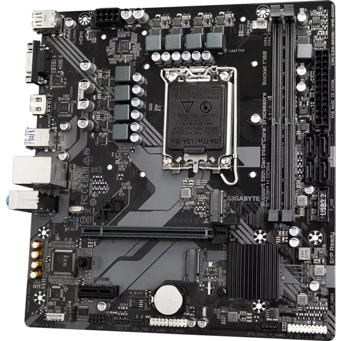 GIGABYTE B760M H DDR4, DDR4, SATA3, USB3.2Gen1, HDMI, LGA1700 mATX 4