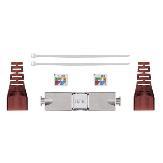 GOOBAY CAT 6 2xRJ45 LAN STP IDC rdeč kabelski priključek 3