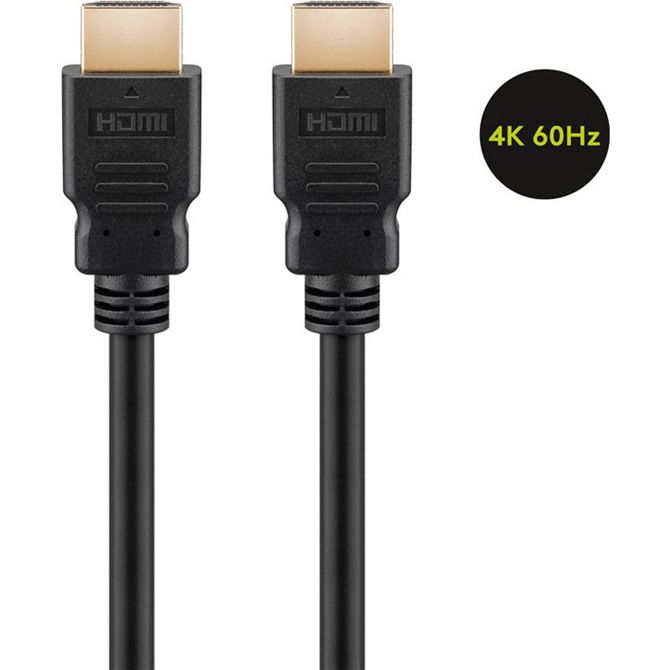 GOOBAY High Speed HDMI (M/M) 2.0 4K 60Hz 2m z Ethernet pozlačen črn kabel 2