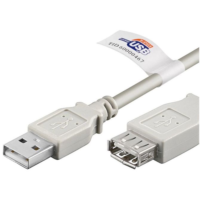 GOOBAY USB-A 2.0 (M) na USB 2.0 (Ž) Hi-Speed 5m beli podajševalni kabel 2