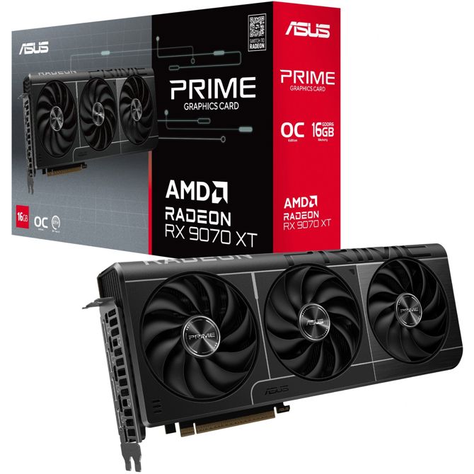 Grafična kartica Asus Radeon RX 9070 XT PRIME GAMING OC (siva, RDNA4, GDDR6, 3x DisplayPort, 1x HDMI 2.1) 5