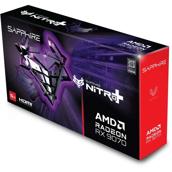 Grafična kartica Sapphire Radeon RX 9070 Nitro+ Gaming OC (siva, RDNA4, GDDR6, 3x DisplayPort, 1x HDMI) 6