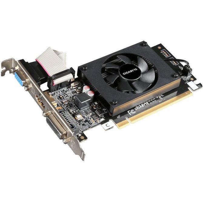 Grafična kartica Gigabyte GeForce GT 710 2 GB GDDR3, PCI Express 2.0, HDMI/DVI/VGA, aktivno hlajenje 4