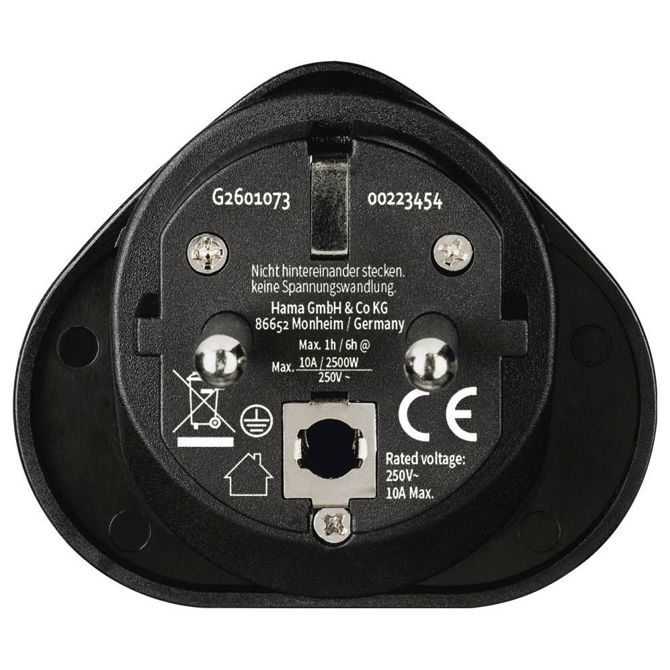 Hama 00223454 potovalni adapter  Reiseadapter Typ E und F, 3-polig, universal, Welt nach Europa, Schwarz 5