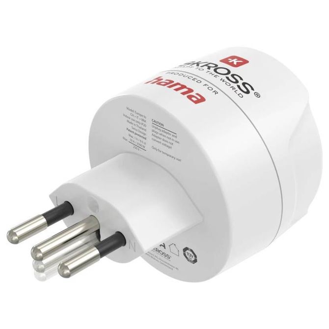Hama 00223484 potovalni adapter  Reiseadapter Typ J, L, N, 3-polig, für die Schweiz, Italien und Brasilien 3