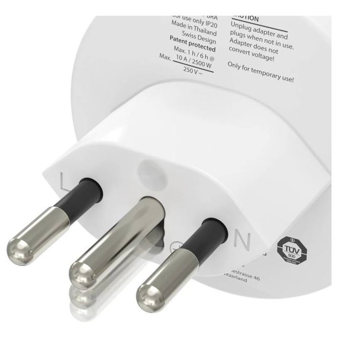 Hama 00223484 potovalni adapter  Reiseadapter Typ J, L, N, 3-polig, für die Schweiz, Italien und Brasilien 6