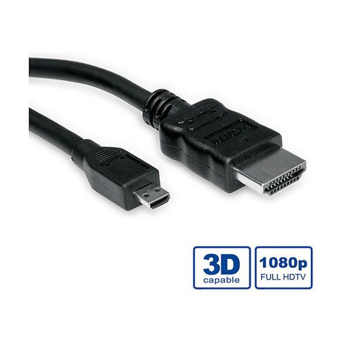 Kabel Value HDMI A-D2M 2m, HDMI A na D, Ethernet, ARC, črn 3