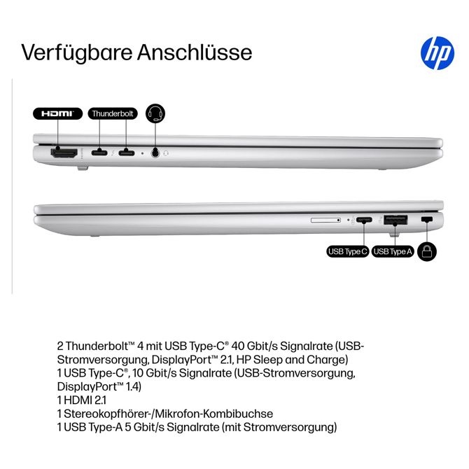Prenosnik HP AI EliteBook X G1i Intel Ultra 5-228V/32GB/SSD 512GB NVMe/35,6 cm (14) WUXGA/LTE 5G/DE/Win11Pro srebrn 5