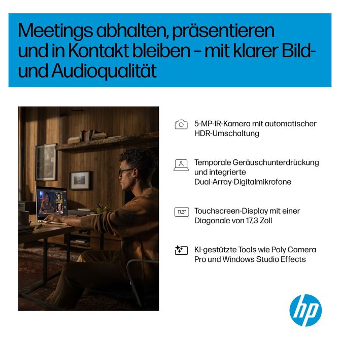 Prenosni računalnik HP OmniBook 7 17,3 i7/32GB/1TB SSD/RTX 4050/zaslon na dotik/DE/W11 Pro 5