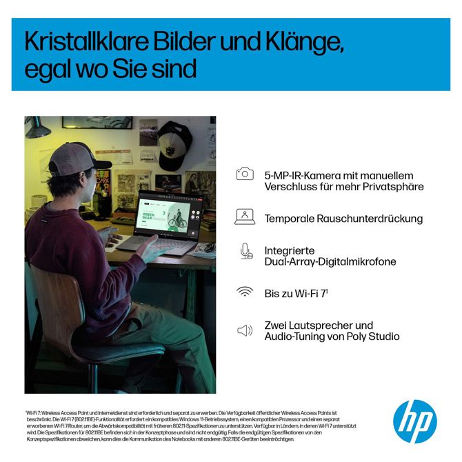 Prenosni računalnik HP OmniBook X Flip 40,6cm (16) 2K na dotik Ryzen AI 5 340, 16 GB RAM, 512 GB SSD, DE, Windows 11 Home, srebrna 4