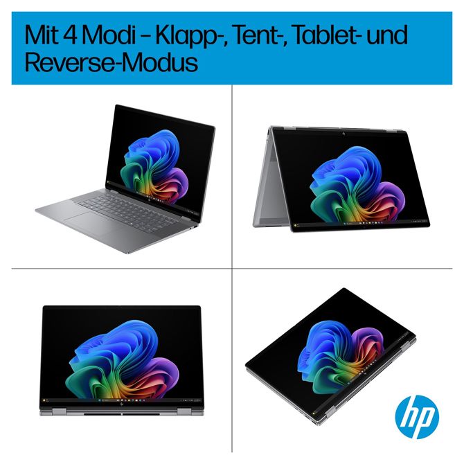 Prenosni računalnik HP OmniBook X Flip 40,6cm (16) 2K na dotik Ryzen AI 5 340, 16 GB RAM, 512 GB SSD, DE, Windows 11 Home, srebrna 6