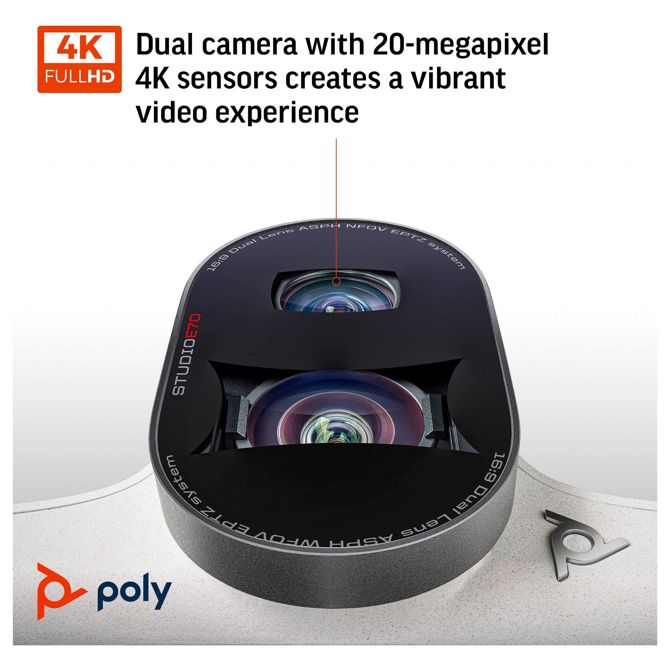 HP Poly Studio E70 Auto-Track 4K USB Camera Teams 3