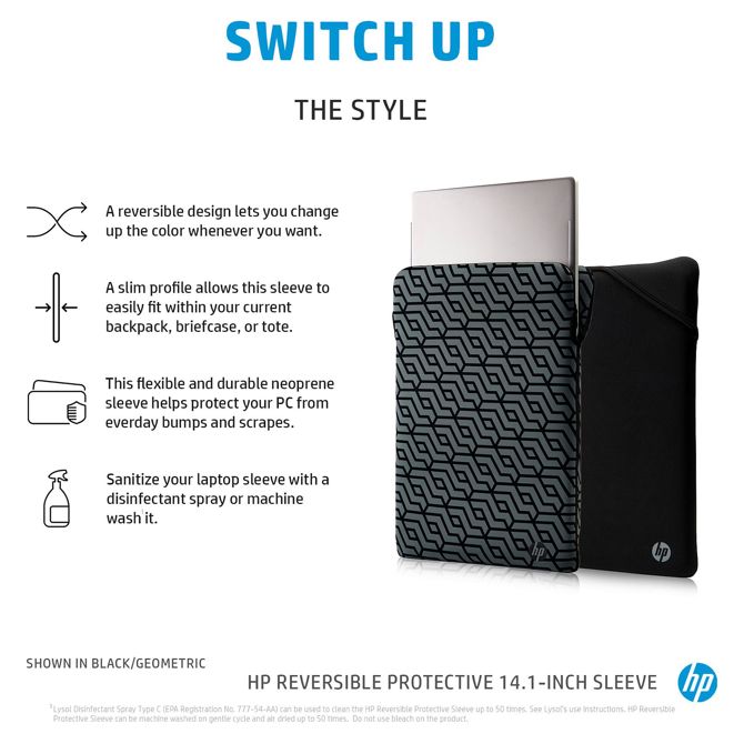 HP reverzibilna zaščitna torbica 14,1" 2F1X4AA črna in modra 5