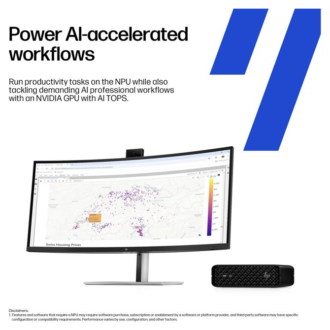 Namizni računalnik HP Z2 Mini G1i Intel Core Ultra 7 265, 32GB RAM, 1TB SSD, NVIDIA RTX A400 4GB, DE. Windows 11 Pro 3