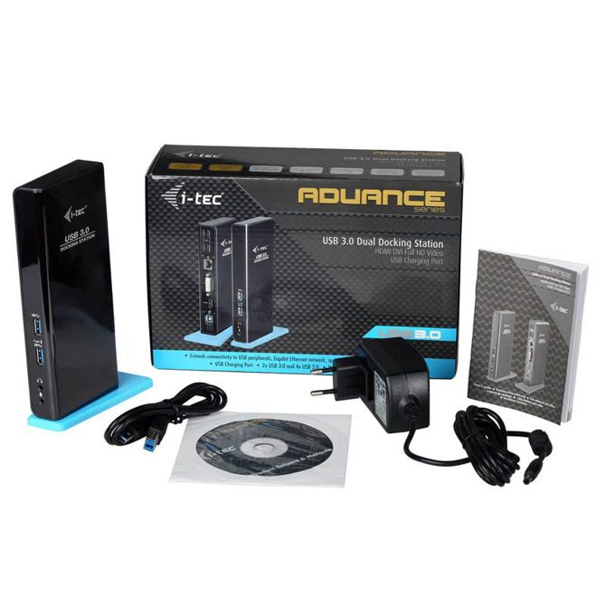 I-TEC USB 3.0 HDMI DVI Gigabit Dual Docking Station 3