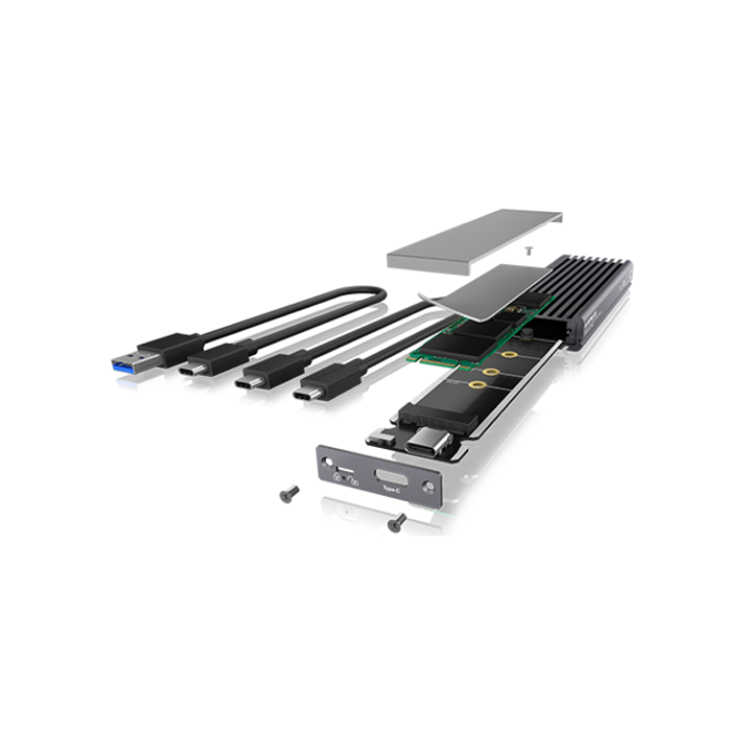 IcyBox IB-1817MC-C31 USB-C  in USB-A 3.1 ohišje za M.2 NVMe in SATA SSD z zaščito pred pisanjem 4