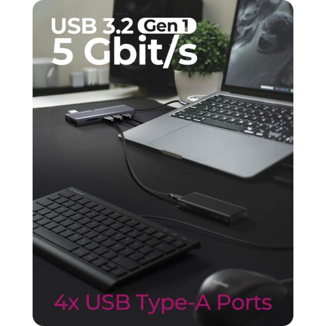 Priklopna postaja IcyBox IB-DK4062-CPD, 12-v-1 USB-C, trojni video izhod HDMI in VGA, Power Delivery 100 W 5