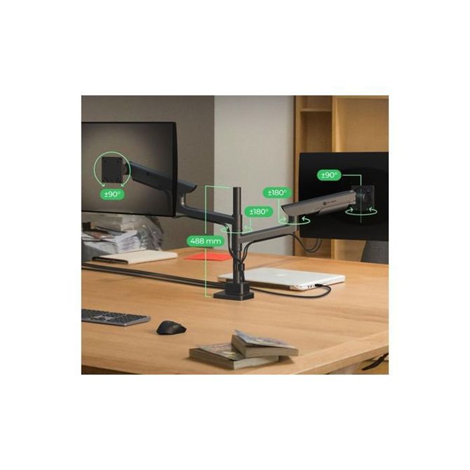 Dvojni namizni nosilec za monitorja IcyBox IB-MS702-T  do 57 2