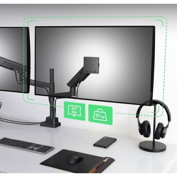 Dvojni namizni nosilec za monitorja IcyBox IB-MS702-T  do 57 5
