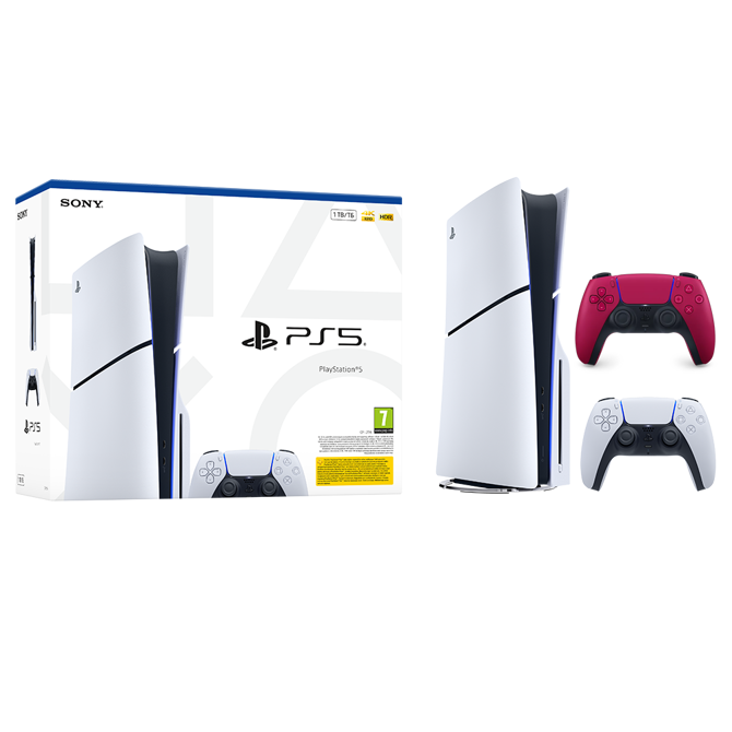 Igralna konzola PlayStation 5 Slim, 1TB + dodaten kontroler (cosmic rdeč) 2